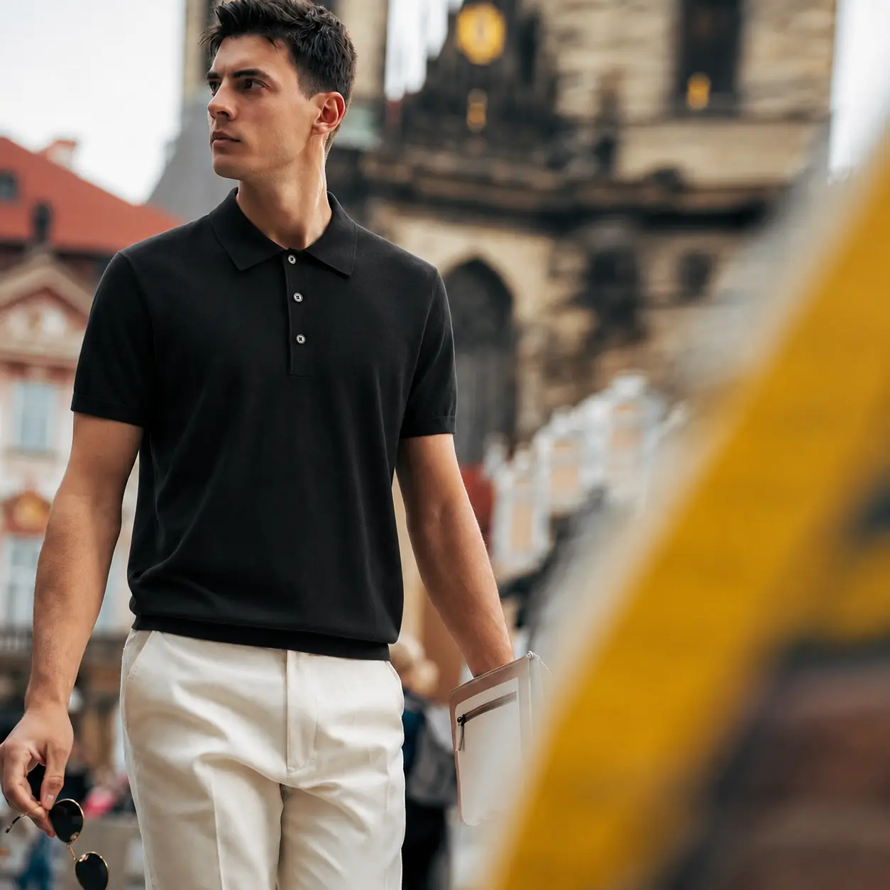 Boveme Men's 100% Merino Wool 3 Button Polo Sweater | Quiet Luxury Style | Machine Washable