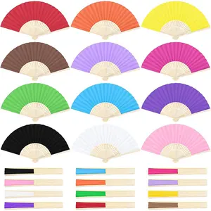 Summer Essential Paper Folding Hand Fan, and Colorful Styles, Portable Handheld Fan, Perfect for Weddings and Parties