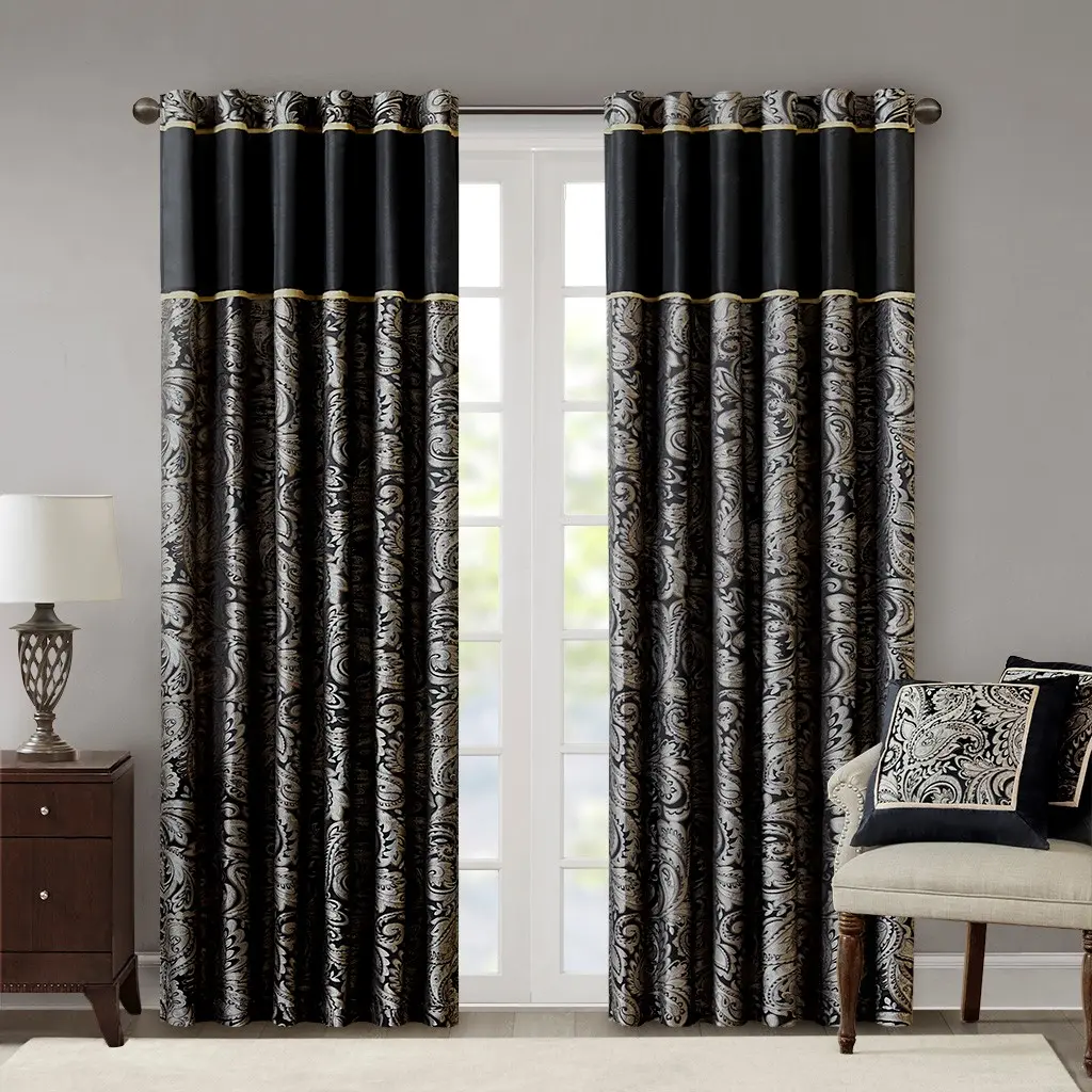 Window Curtain Panel Set of 2, Jacquard Weave Sheer Voile Drapes for Living Room, Bedroom, Light Filtering Privacy Window Coverings, Home Décor