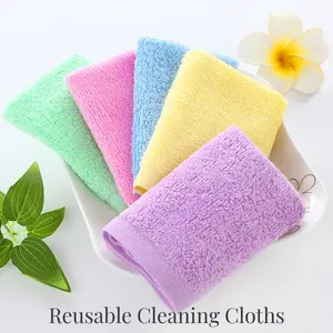 10 Counts Microfiber Cleaning Cloth，Lint-Free Streak-Free Cleaning Towels，Bamboo Pulp Fiber Cleaning Towels，Reusable and Washable Kitchen Rags