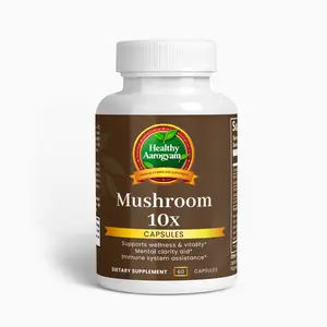 Healthy Aarogyam Mushroom Complex 10X Capsules - 60 Count Dietary Supplement with Vitamins & Minerals for Balanced Diet & Healthcare