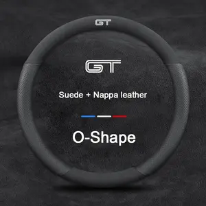 Suede Nappa Leather Car Steering Wheel Cover Anti-Slip Protector Fits For Ford GT ST Mondeo EXPLORER EDGE Fiesta Focus Kuga Ranger F150 Fusion Mustang Ecosport ESCAPE Auto Interior Accessories
