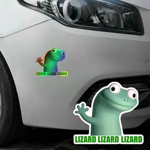 4PCS/1Sheet Lizard Car Stickers, Funny Memes, Waterproof Self-Adhesive Vinyl Decals Suitable for Cars, Motorcycles, Laptops, Universal Fit for Smooth Surfaces