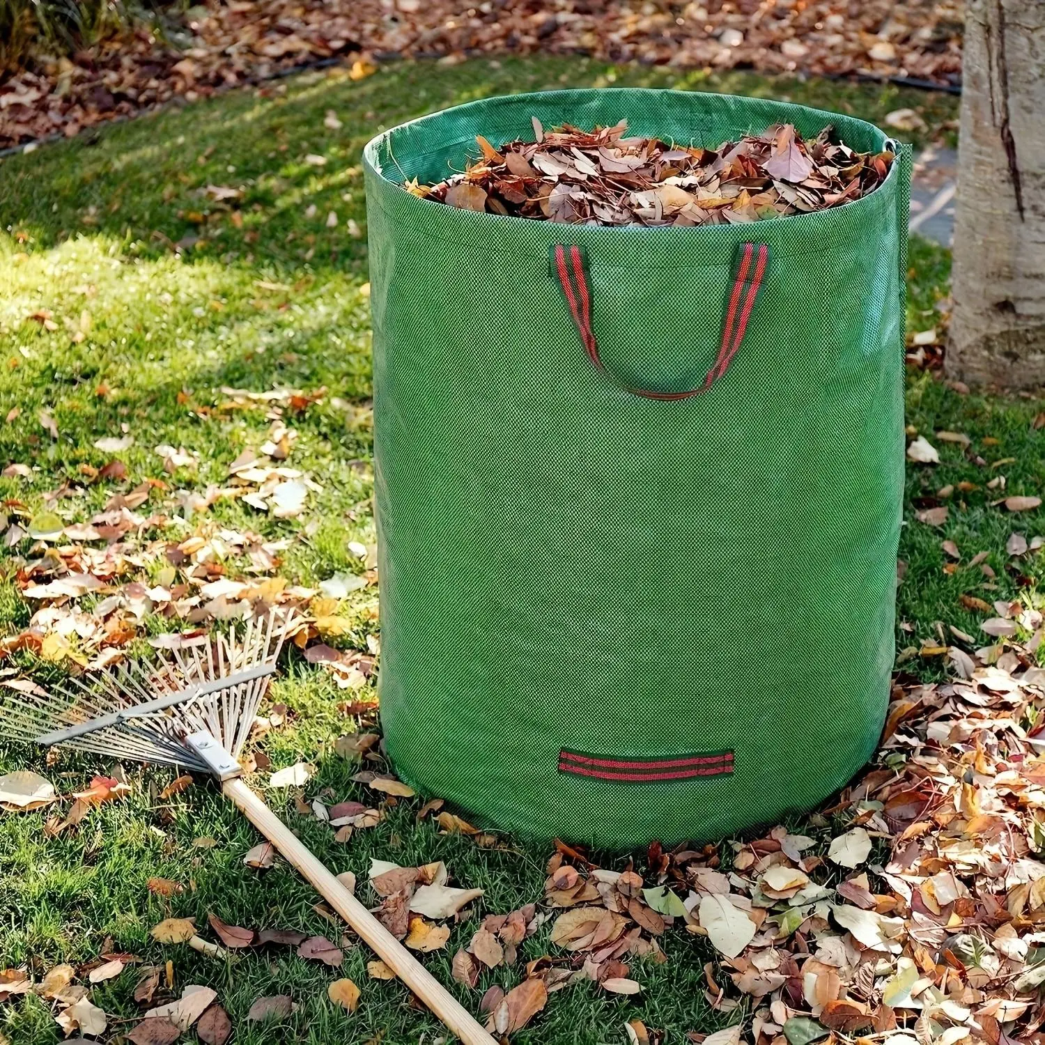 120L Outdoor Gardening Leaf Collection Tool Bag with Handle, Suitable for Lawn, Pool, Garden Waste, Yard, Laundry Room, and Miscellaneous Leaves