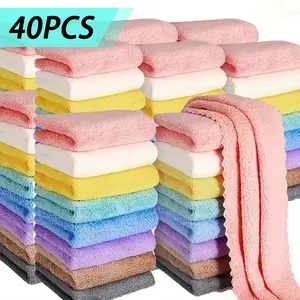 40/ 20 Luxury Towel Sets, Ordinary Household Towels, Small Square Towels, Soft Absorbent Towels for Household Bathrooms, Bathroom Supplies, 9.4* 9.4 Inches, Used All The Year Round, Christmas Gifts, Ideal Gifts for Mom
