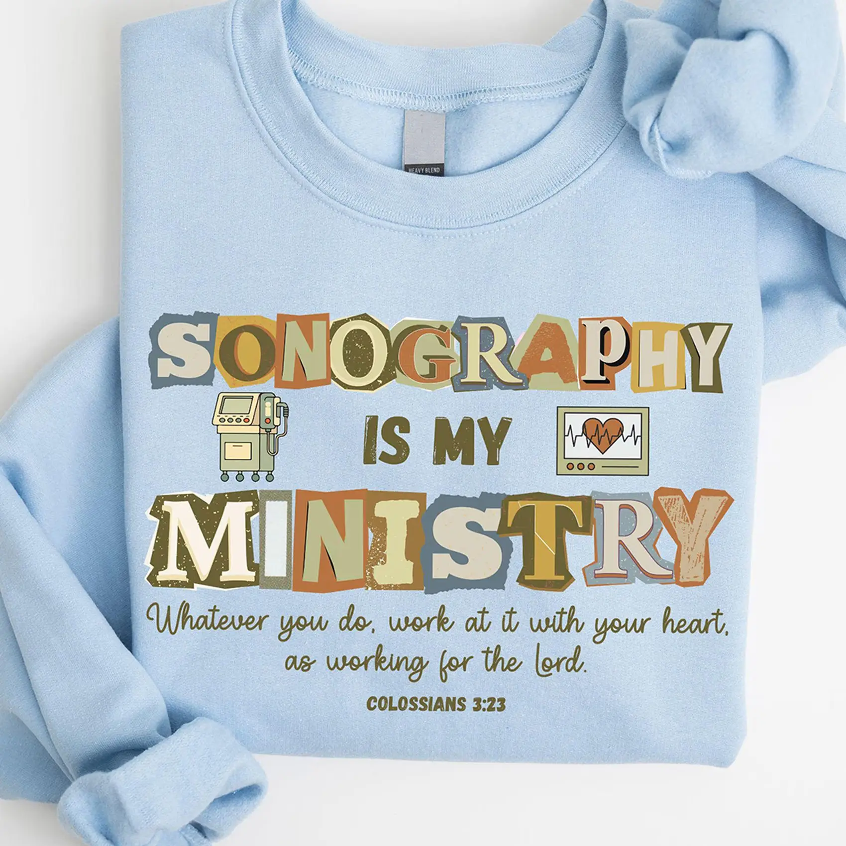 Sonography Is My Ministry Sweatshirt, Ultrasound Tech Sweater, Sonographer Sweater, RDMS Crewneck, Gift For Her, Nurse Sweater