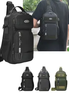 New Men's Oxford Cloth Chest Bag, Lightweight Multifunctional Large Capacity Travel Bag, Portable Crossbody Shoulder Bag for Daily Use
