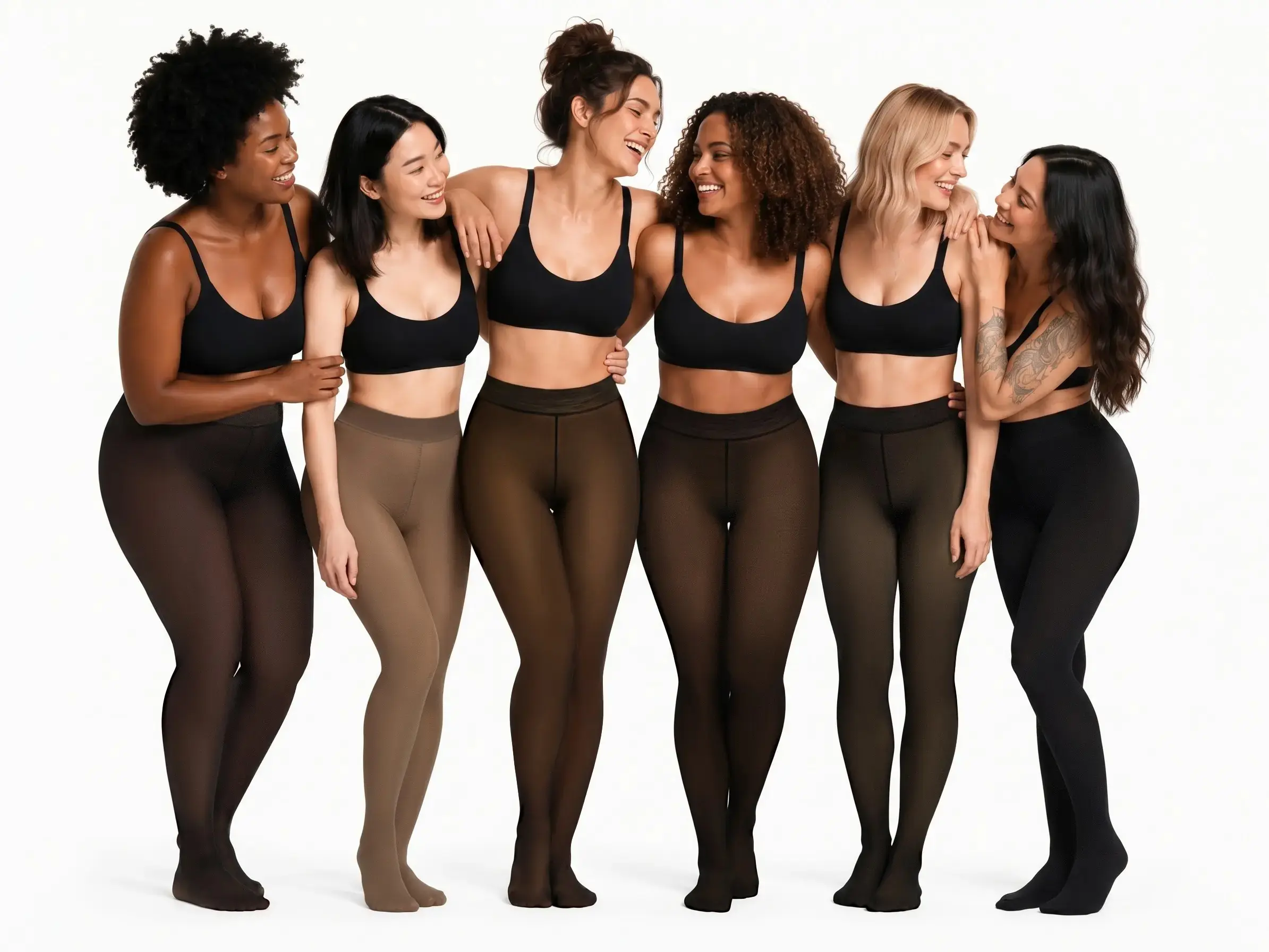 Tournesol Fleece Lined Tights One-Lined Seams both front and back! Womenswear Size XS - 4XL Thermal Winter Basic Tights Leggings Thick Semi-Transparent Casual Underwear Pantyhose Closed Foot Available in Light Mid Deep Skin Tone 001
