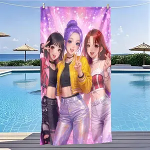 Dream Starlight K-Pop Girl Group Beach Towel, Quick-Dry Ultra Soft Polyester Fiber, Multi-Purpose Yoga Travel Swimming Camping, Large Size