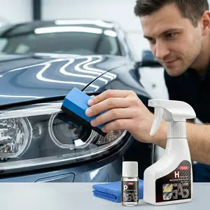 Automotive Headlamp Restoration Fluid Oxidized, Headlight Restoration Kit, Multifunctional Headlight Cleaner for Cloudy Headlights, Durable Headlight Repair Kit for All Vehicle Types