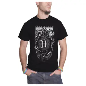 Architects Reaper Band Logo Men's Black Graphic T-Shirt - Short Sleeve Casual Tee with Artistic 3D Print, Soft Cotton Fabric, Perfect for Outdoor Activities, Parties, and Casual Attire