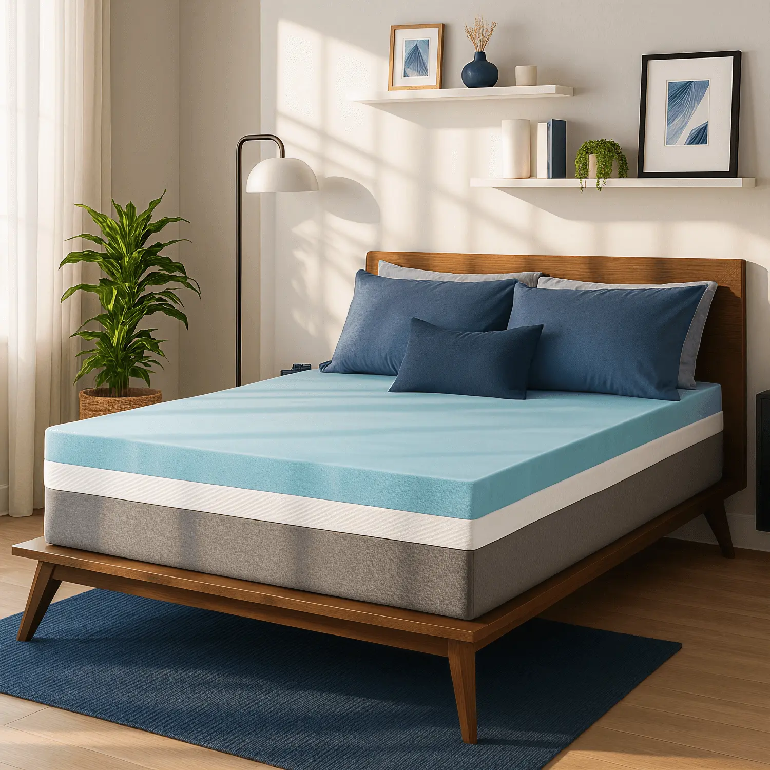 Sure2Sleep Memory Foam Mattress Topper – Cooling Gel, Pressure Relief, Non-Slip Base, Multiple Sizes