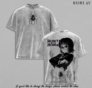 Hunter x Hunter Shizuku Murasaki Tee | Phantom Troupe Spider #8 Shirt | Vintage Washed Oversized Anime T-Shirt | Manga Streetwear Graphic Top | HxH Aesthetic Tee