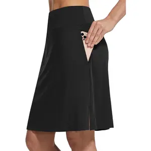 baleaf Women's 20" Golf Skirts Knee Length Skorts Athletic Modest Long Acitive Casual Pockets UV Protection