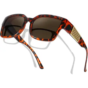 Fit Over Glasses Sunglasses Women Men Polarized Oversized Square with UV400 Protection Shades