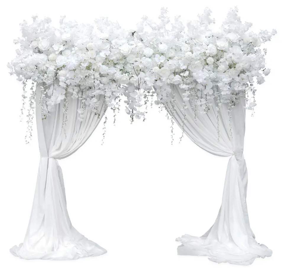 S-A7568 Artificial Flower Garland - 80% Budget Saving Silk Rose, Cherry Blossom, Wisteria Decorative Floral Arrangement (240*90cm/94.49*35.43inch) for Wedding Event Home Decor Supplies