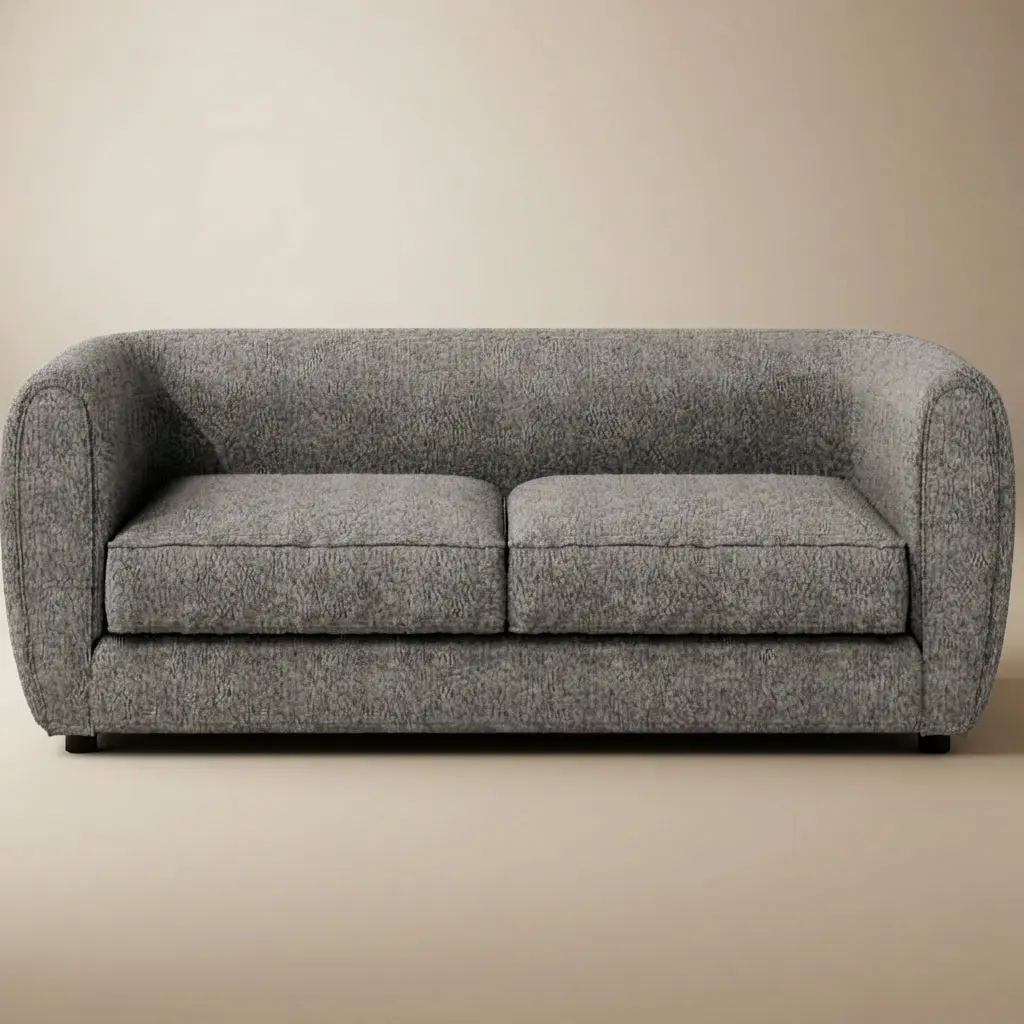 Verdal Contemporary Charcoal Gray Boucle Tuxedo Sofa