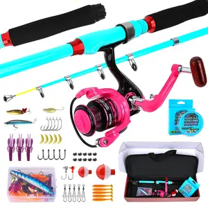 Christmas Gift Box Spinning Reel Set with Lure Hooks Line Portable Storage Case, Fishing Tackle, Freshwater Saltwater Fishing Rod, Ideal Gift for Anglers