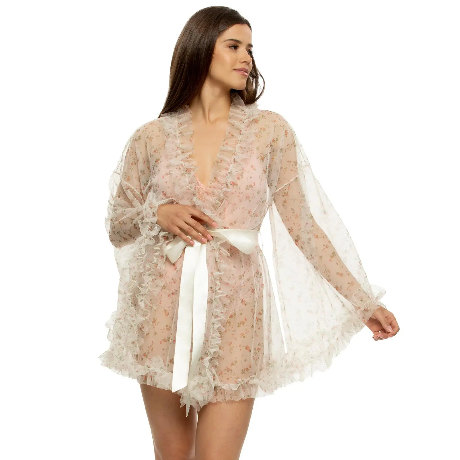 Veil Luxe Tulle Ruffle Robe