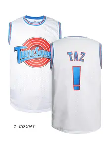 Men's Letter & Number Embroidery Basketball Jersey, Loose Casual Breathable Basketball Vest, Workout Top, Basketball Clothing for Sports Training Competition, Breathable Athletic Top
