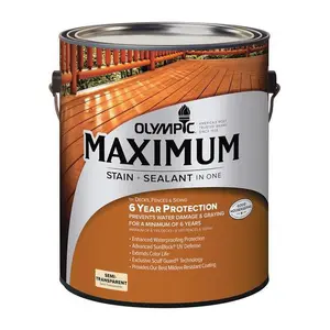 Olympic  Maximum Semi-Transparent Tintable Semi-Gloss Neutral Base Neutral Oil-Based Stain & Sealant - Pack of 4, Brush Apply
