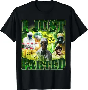 Casual Cotton shortsleeve tees I Just Farted Funny Meme Hazmat Suit Radiation Joke T-Shirt