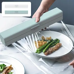 Magnetic Plastic Wrap Cutter and Dispenser, Reusable Food Foil and Film Cutting Tool for Kitchen, Essential Home Cooking Equipment Food Saver