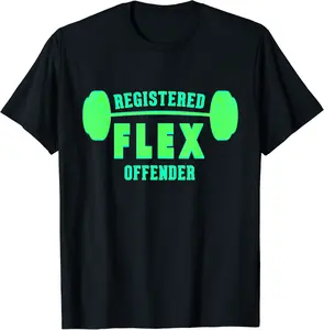 Registered FLEX Offender Workout Motivation Gym T-Shirt - Parisbus Shop 24B0CK9J78K7