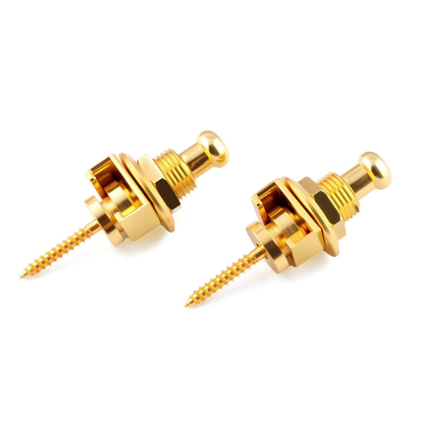 2PCS Schaller Style Guitar Bass StrapLocks Security Straplocks Metal Buttons