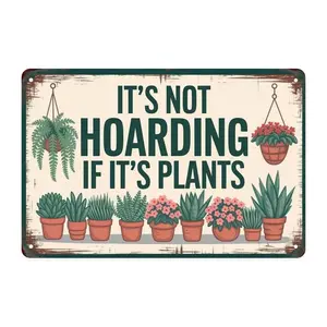 Plant Lover Gift, Vintage Plant Lady Metal Sign Print Aesthetic Room Decoration for Home Bedroom Kitchen Bar Coffee Bathroom Indoor Outdoor Wall Decor, 8 X 12 IN