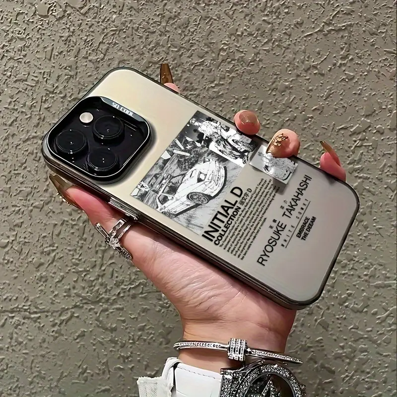 CLC Initial D Takahashi Ryosuke Protective Smartphone Cover, Anime Racing Youth Aspirations Themed Accessory, Soft, Non-Slip, Shockproof, Drop-Resistant for iPhone 11-16 Pro Max, iPhone 15, Soft Grip Mobile Phone Accessories