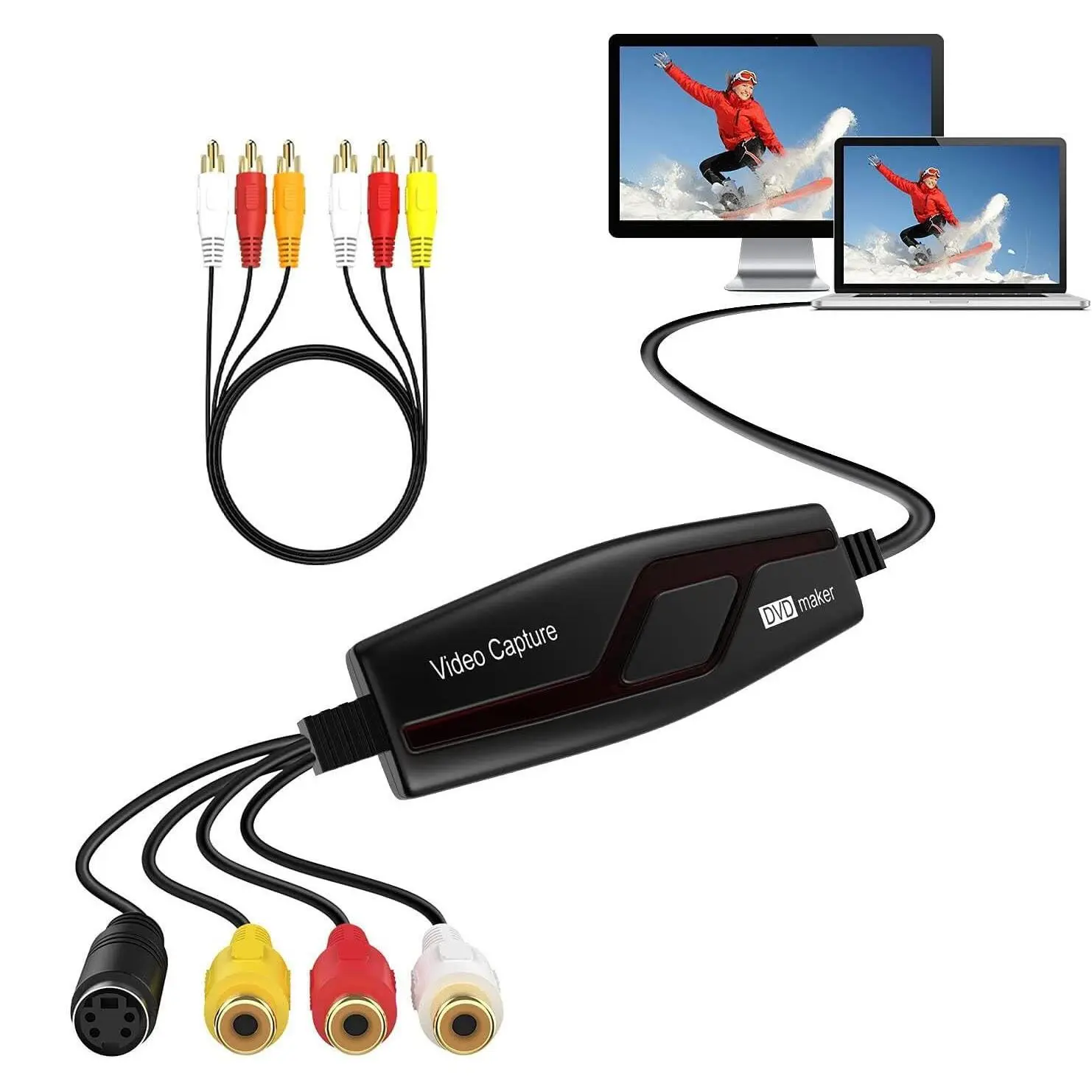 Vhs To Digital Converter Video Capture Card Device Vcr Hi8 Mini Dv Rca Usb For Pc Tv Tape Player Camcorder Windows Vista Compatible
