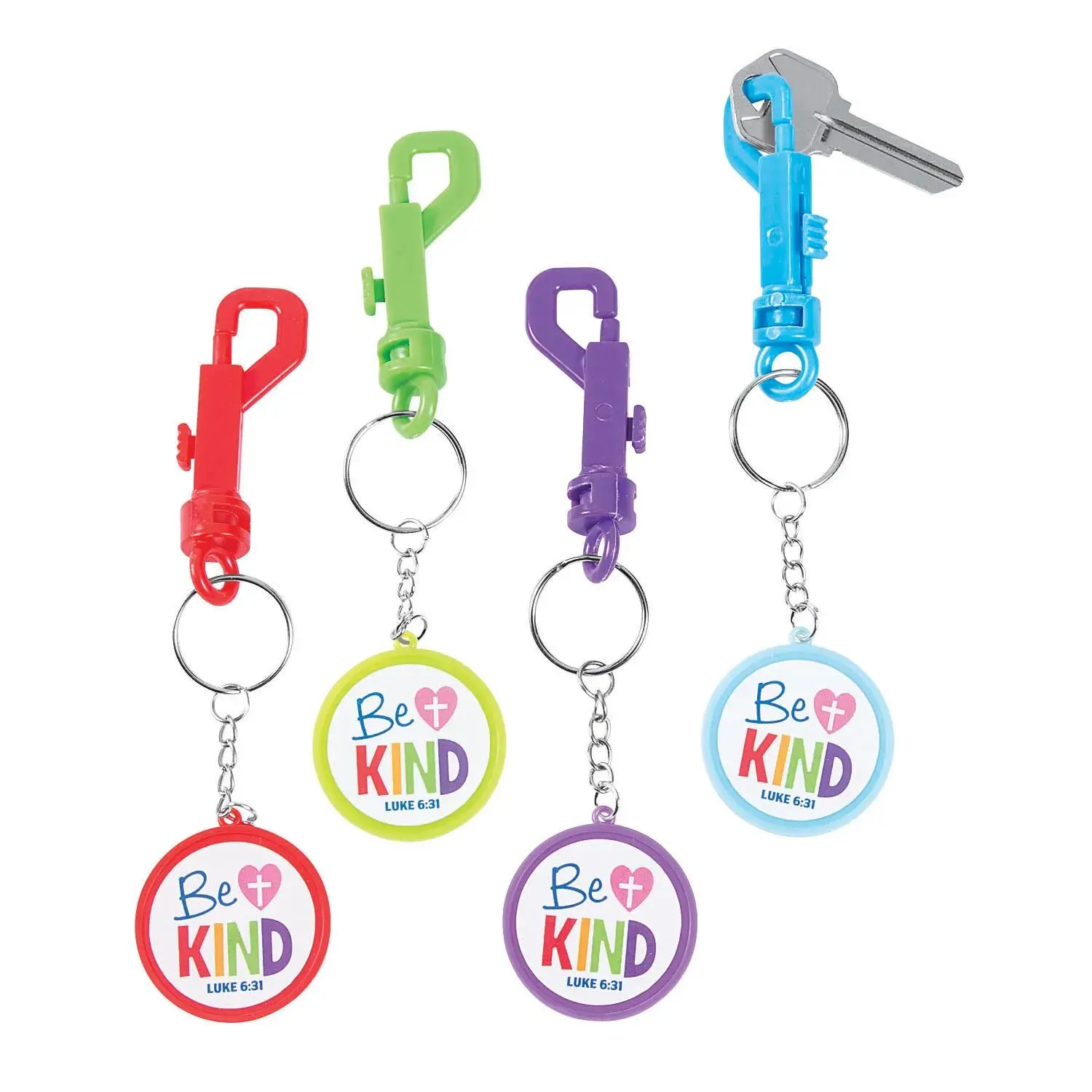 Be Kind Backpack Clip Keychains - 12 Pc.