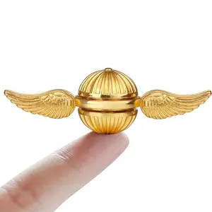 Gold Fidget Spinner Magic Orb Anxiety Toys Stress Relief Reducer Spin Fidgets Hand Bearing Tri Spinner Finger Spinners Toy Focus Fidgeting Restless Novelty Gift for Adults Kids