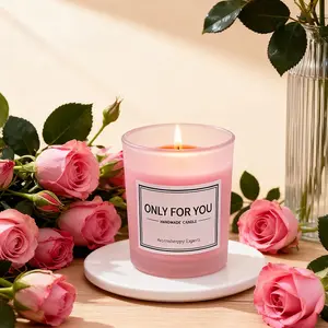 Frosted glass cup aromatherapy candle, atmospheric soy wax, holiday souvenir, candle fragrance.