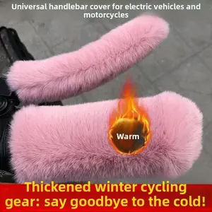 Electric vehicle handle cover winter cold and warm hand handle cover imitation rabbit plush battery car motorcycle tricycle handle cover