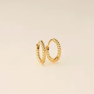 Rounded Huggie Hoop Earrings
