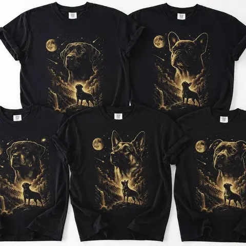 The Moon And Stars Dog Breeds Tarot Skeleton Dog Mom With Roses Under Starlit Sky Comfort Colors Tee, Comfort Colors Tshirt, Men's Tee