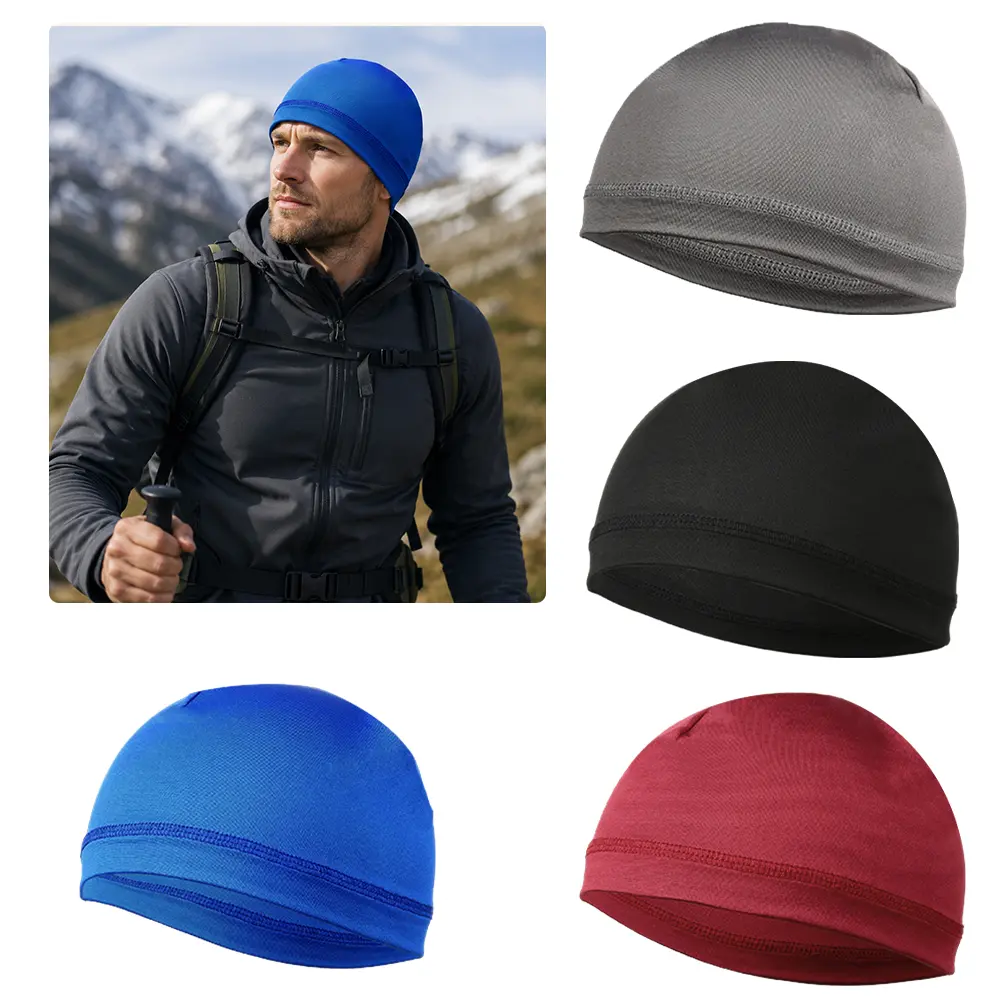 4PCS New Fashionable Breathable Quick-Dry Skull Caps, Riding Motorcycle Inner Caps, Hiking, Mountaineering, Camping, Running And Cycling Bandana Cap, Outdoor Sports Gifts