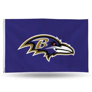 Ravens Purple Team Banner - Bright Vivid NFL Flag 3ft x 5ft Single-sided Banner Flag - Indoor or Outdoor - Home Decor