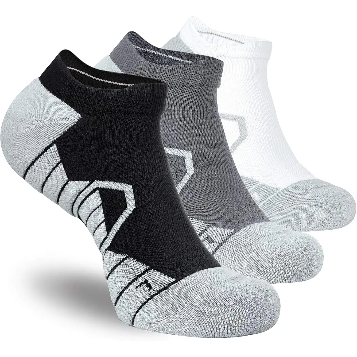 Hylaea Athletic Running Socks Cushion Padded Moisture Wicking Low Cut
