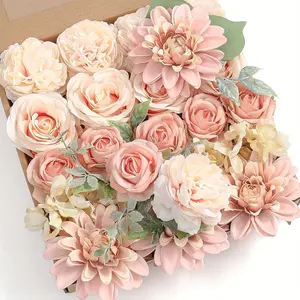Artificial Flower Set for DIY Wedding Bouquets, Artificial Roses Bouquet, Centerpiece Decorations, Home Decoration, Floral Arrangements