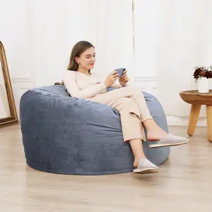 Oversized 4FT Bean Bag Chair for Adults, Soft Memory Foam Filled Lounge Seat with Washable Removable Microfiber Cover, Cozy Gaming Sofa for Bedroom and Lounge Room, Black and Grey Color Options