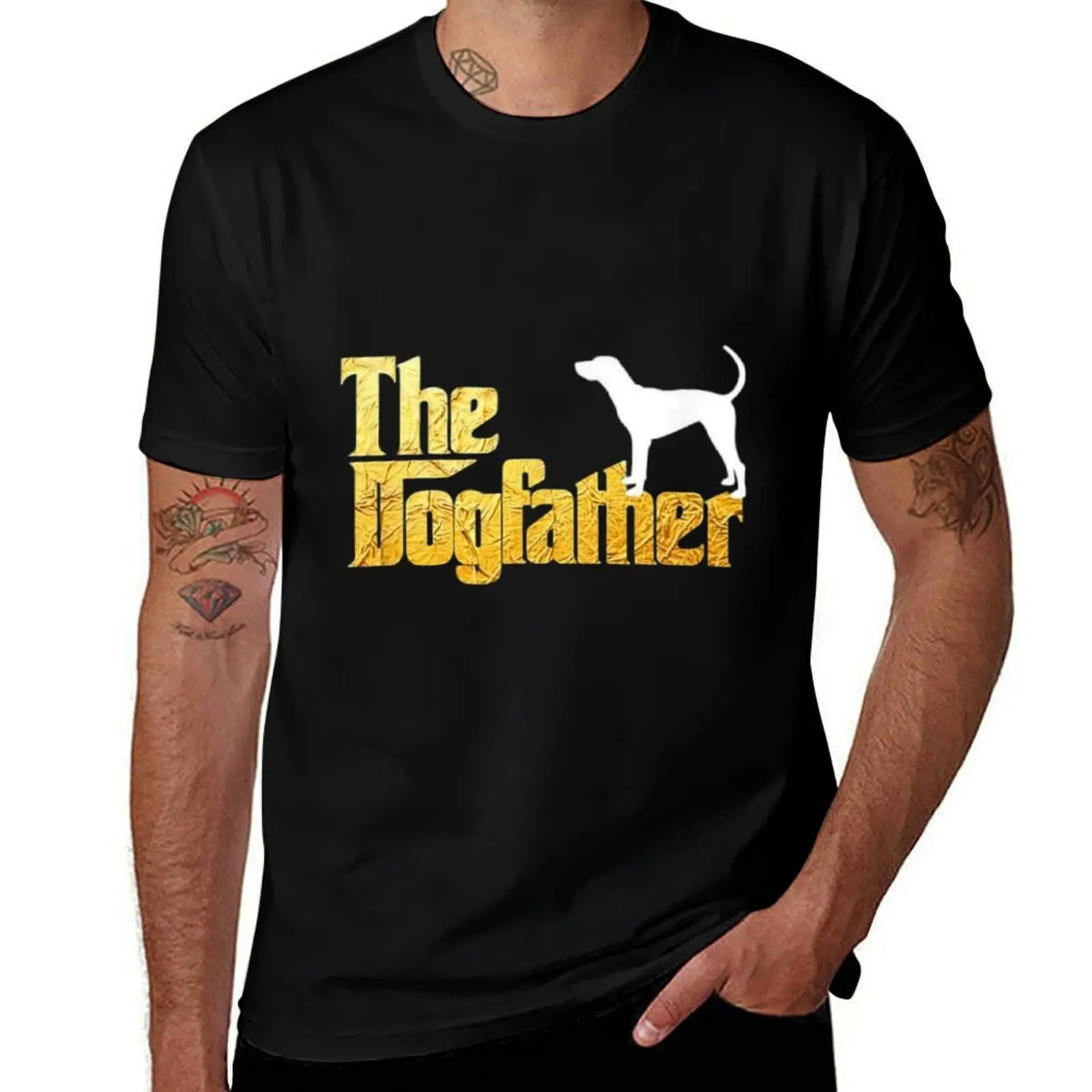Black And Tan Coonhound Mens T Shirts Cotton Short Sleeve T-Shirt Crew Neck Tees Casual Shirt