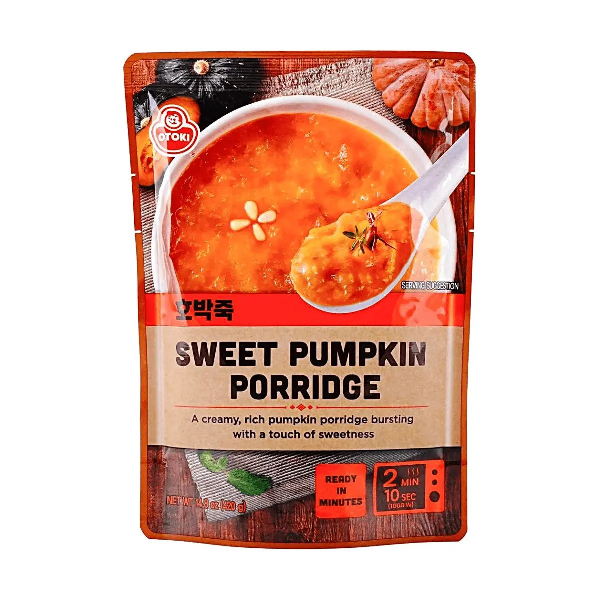 Ottogi Korean Pumpkin Porridge (Juk) - Sweet & Creamy Rice Soup, 420g