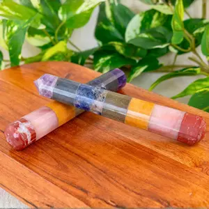 Down to Earth 7 Chakra Faceted Wand