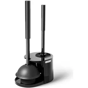 2 in 1 Toilet Plunger and Brush Set with Extended Handle for Efficient Bathroom Cleaning Tools and Supplies Stripe