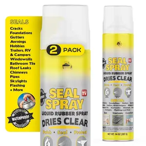 Sealant  2Pk,  and Air Tight Liquid Rubber  Seals, Prevents and Patches Leaks, Protects Surfaces, Works   Materials, Long Lasting, Dries Clear - 2 Cans (28 Oz)