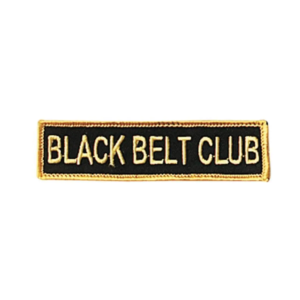 Iron-On Uniform Patch - Black Belt Club, Embroidery Sewing Supply for Textile Projects