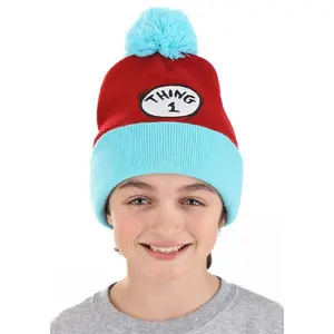 Dr. Seuss Thing 1 Pom Beanie